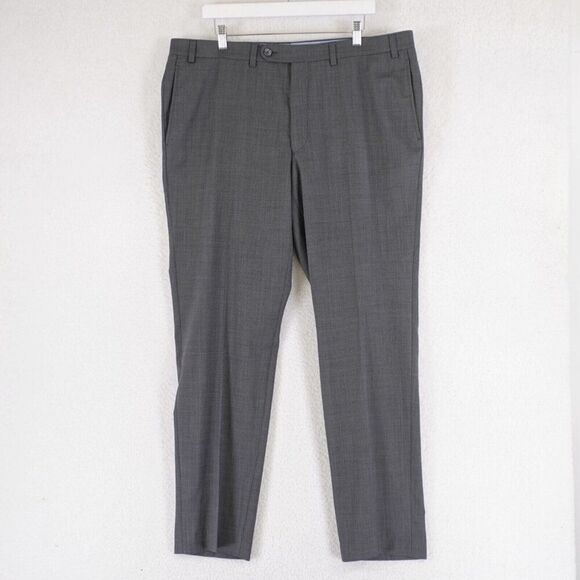 Cremieux Modern Fit Travel Smart Tobin Gray Wool Sharkskin Dress Pants 40/32 Mid - Picture 1 of 7
